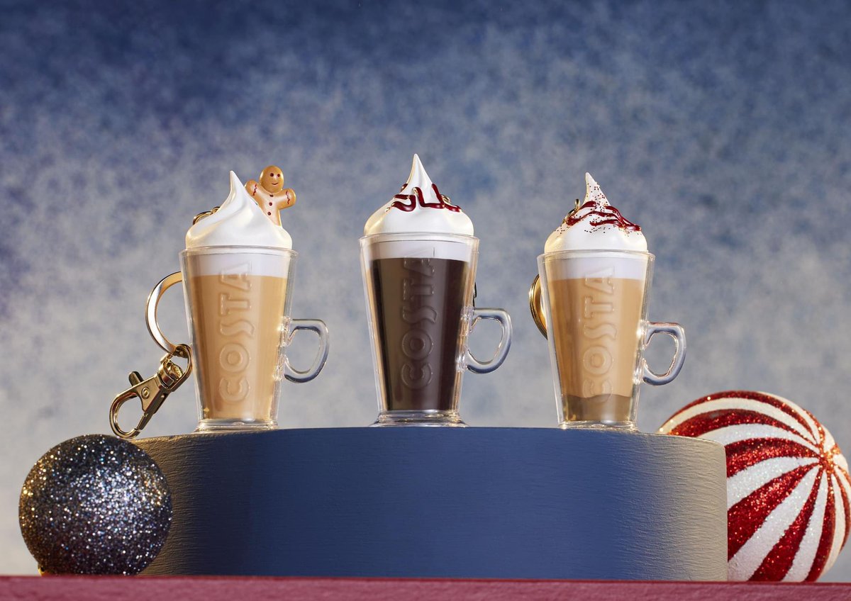 Costa Christmas classics are now miniature. Find our festive keyrings in-store now 🔑 ☕ 😍