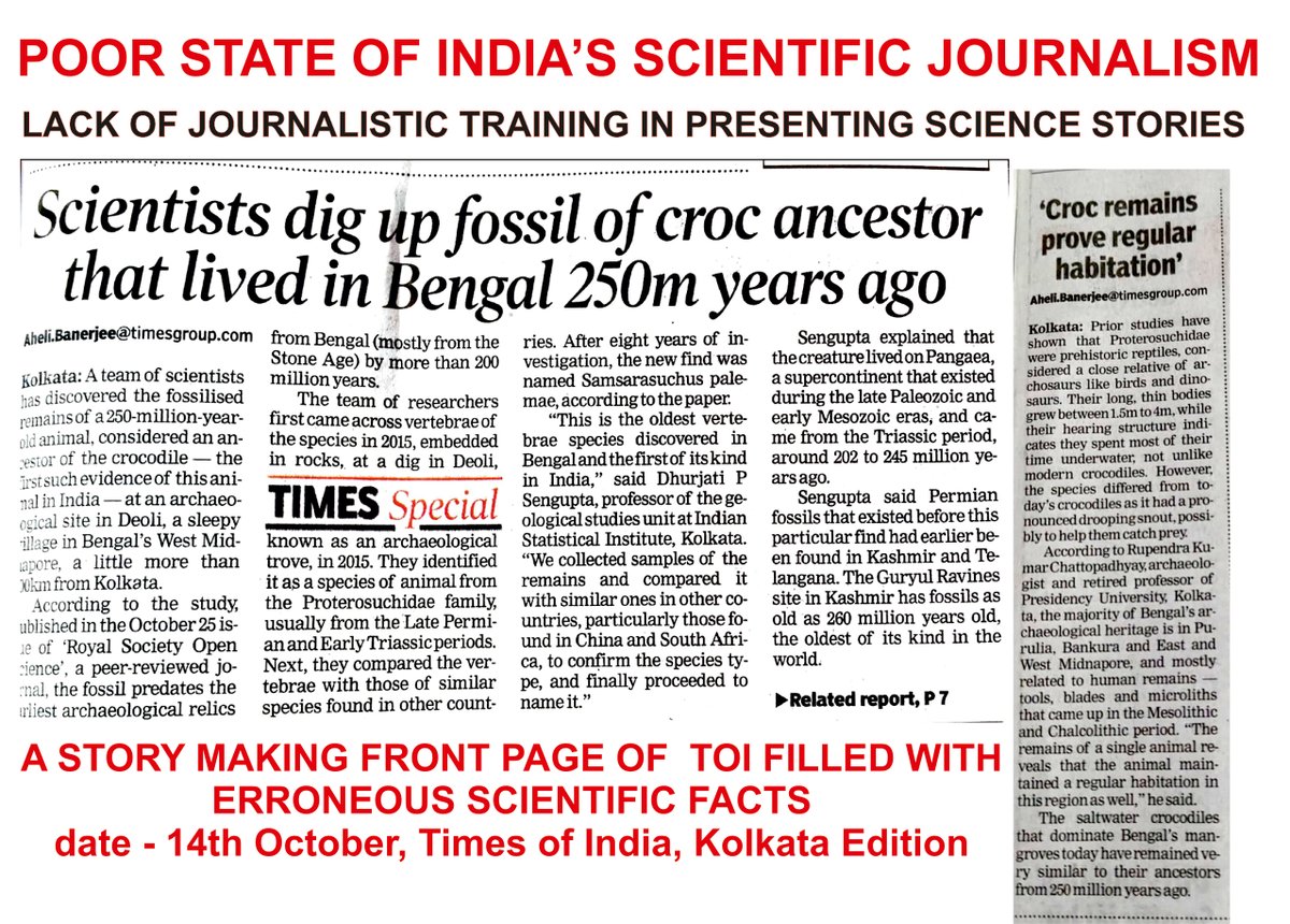 chirpysanjukta's tweet photo. @timesofindia Kolkata published an erroneous article on 14.10.23, potentially damaging India's scientific standing amid global efforts to promote indigenous voices, representation, and decolonization of knowledge.@TOIIndiaNews @TOIKolkata @TOIMumbai @TOIDelhi @BotSciences 😡😡😡 https://t.co/BDrB2DwLeE