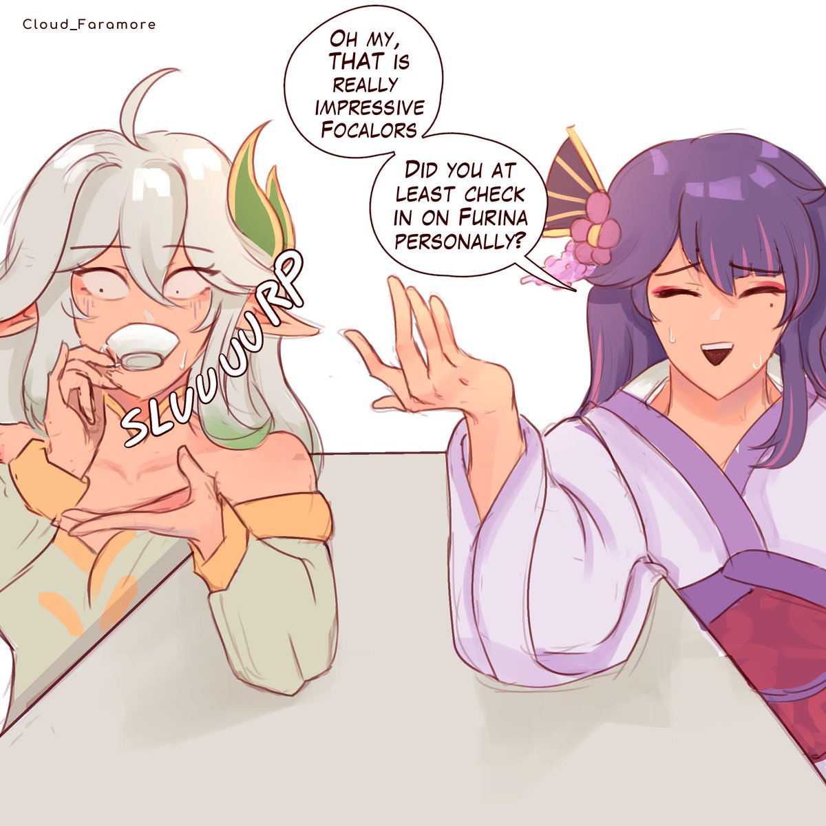 Cloud_Faramore's tweet photo. I just know the gossiping sessions in the afterlife is SPICY 

#Focalors #RaidenMakoto #Rukkhadevata https://t.co/n0SYRc0tHO