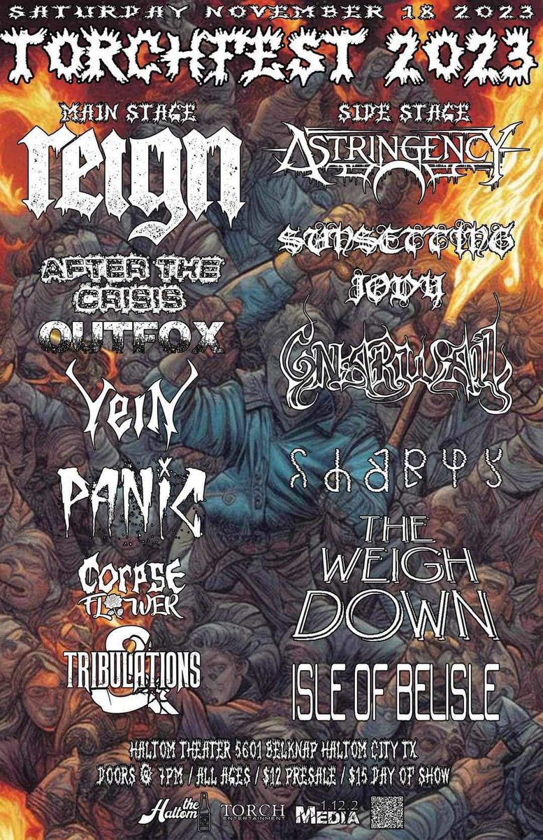 Today at Haltom Theater! So many cool fuckin bands, don't miss out 👊