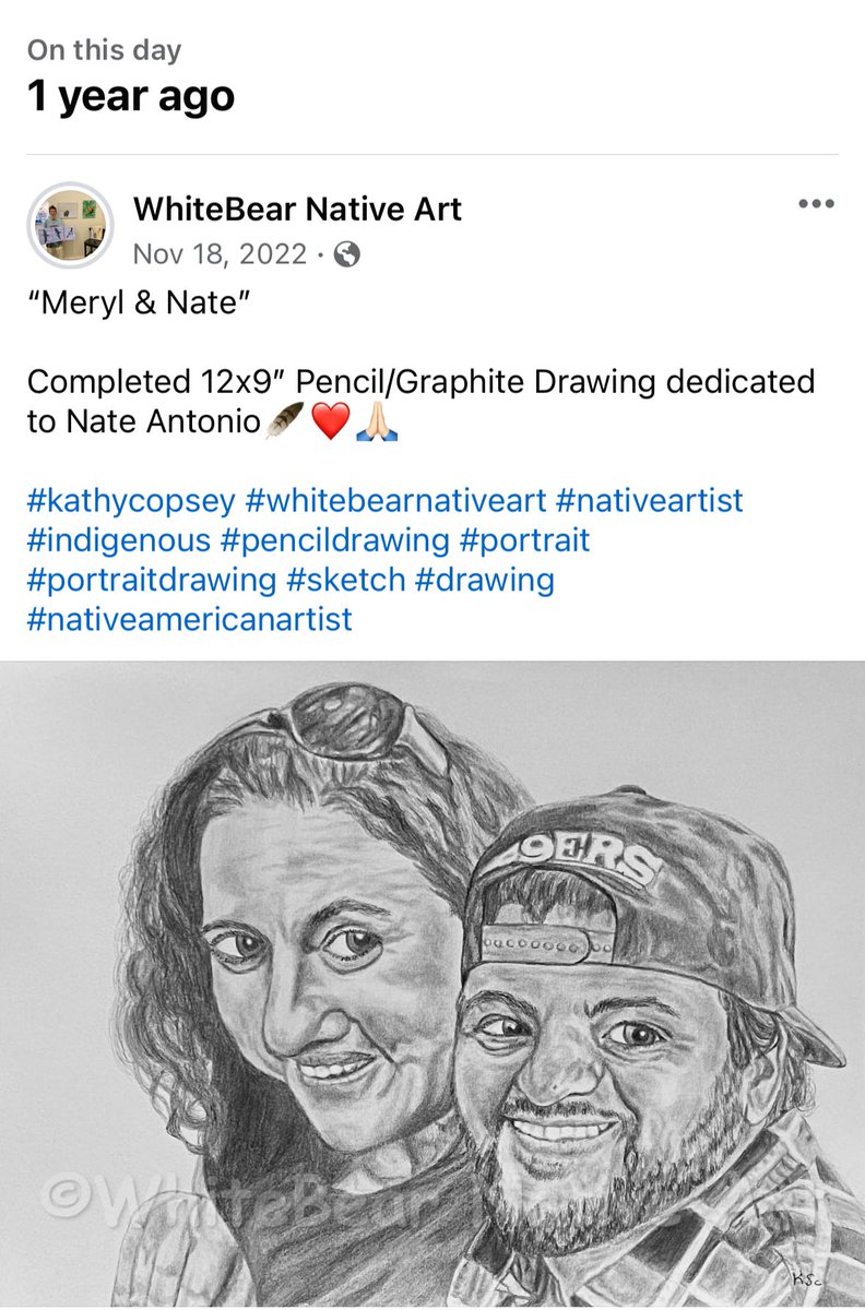 Another memory today 🪶👩🏻‍🎨

#kathycopsey #whitebearnativeart #art #originalart #peopleart #nativeartist #nativeamerican #pencilportrait #pencildrawing #pencil #nativeartist #indigenousartist #sketch #portrait