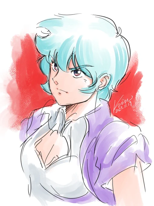 よふかしの落書き適当にオリキャラ(特に設定もなしw)#イラスト 