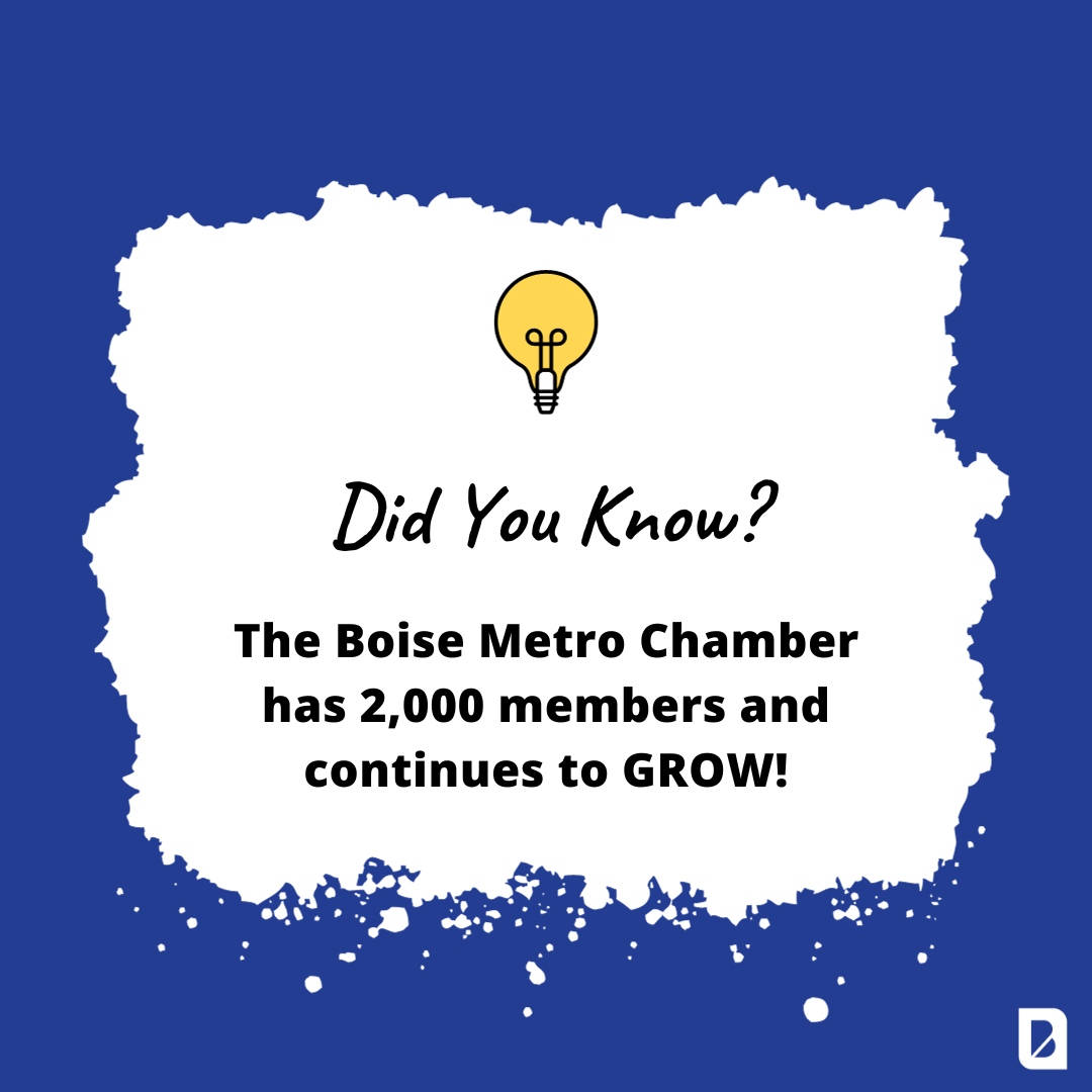 BoiseChamber's tweet image. The Boise Metro Chamber is a CONVENER for thought leadership, a CATALYST for business growth and a CHAMPION for change on issues that matter to our Treasure Valley business community

#thoughtleadership #chamberstrong #memberappreciation #growwithus #boiseidaho #treasurevalley