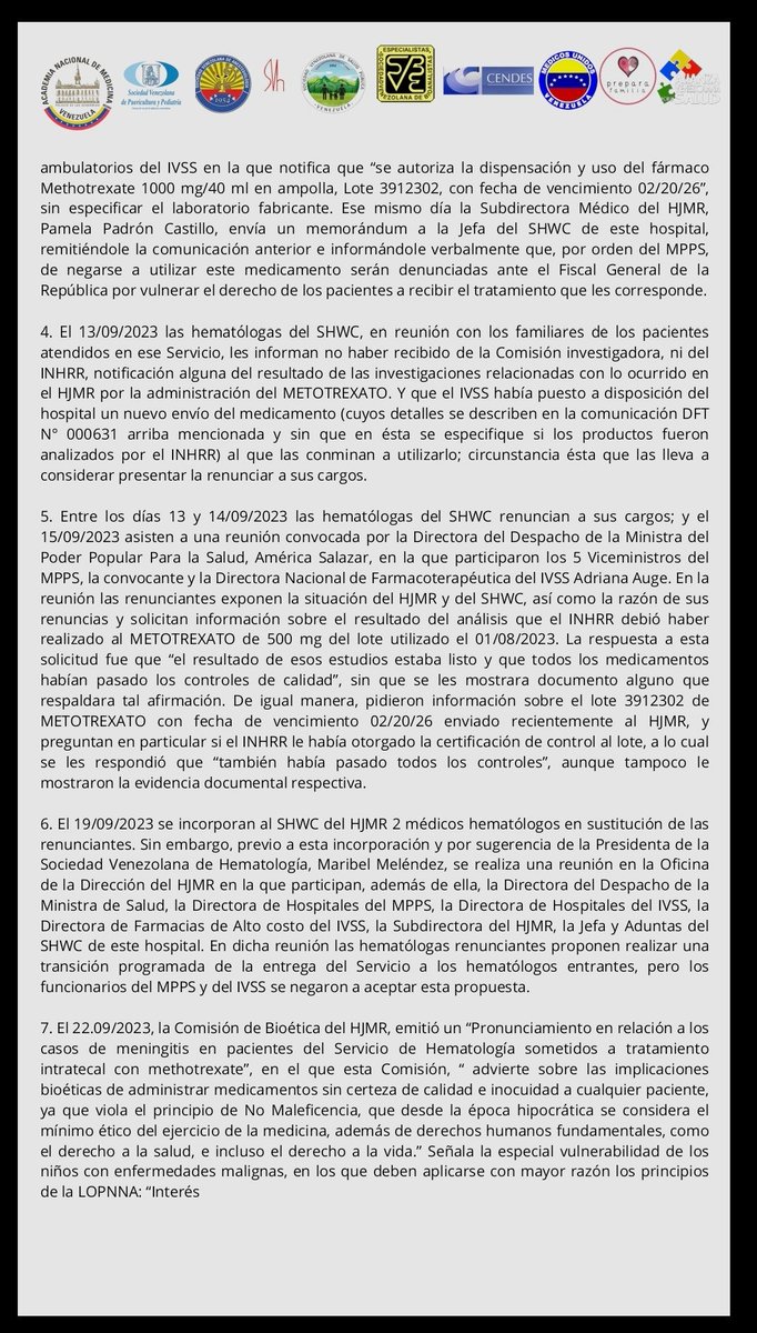 AleCrespoF's tweet photo. ¿Que está pasando con los niños con Leucemia en el Hospital JM de los Ríos?

11 organizaciones publicaron un comunicado fijando posición ya que 10 niños con diagnóstico de leucemia tuvieron síntomas de meningitis después de recibir el Metotrexato intratecal que distribuye el IVSS https://t.co/aYUBhFhVNh