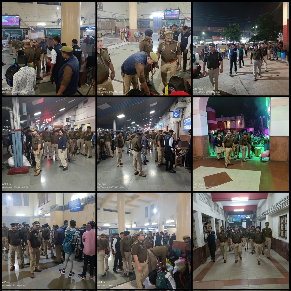 spgrpmoradabad's tweet photo. पु0अ0रे0मु0 #श्री_आशुतोष_शुक्ला के निर्देशन में त्योहारों/यात्रियों की सुरक्षा के दृष्टिगत रे0स्टे0 मुरादाबाद पर #GRP, #RPF, #Dog_sq. व #AsCheck द्वारा ट्रेन, PF, स0 एरिया आदि पर पैदल गश्त कर संदिग्ध व्यक्ति, वस्तु व ज्वलनशील पदार्थ की चैकिंग की जा रही है। @Uppolice @upgrp_grp https://t.co/LPBJzWDfIM