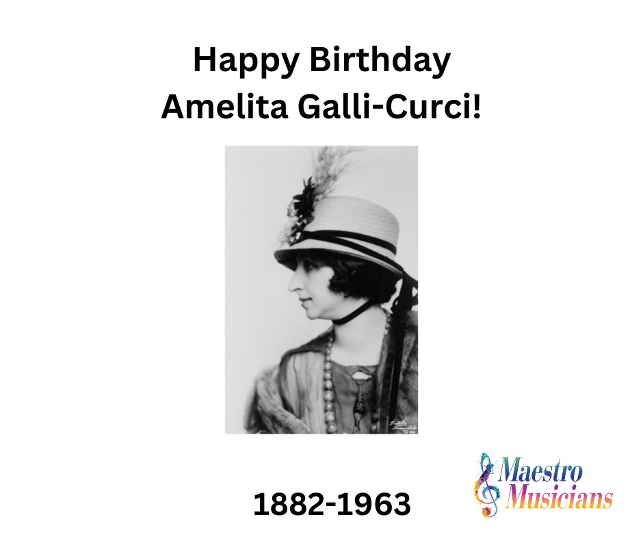 🎉🎶 Join us in commemorating the birthday of the iconic soprano, Amelita Galli-Curci! 🎂🎼

#AmelitaGalliCurci #OperaLegend #VocalArtistry #MaestroMusiciansAcademy #ClassicalSinging #OperaticInspiration