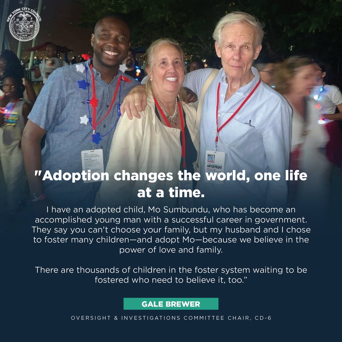 For #NationalAdoptionDay, Council Member @galeabrewer shares her experience fostering and adopting children.