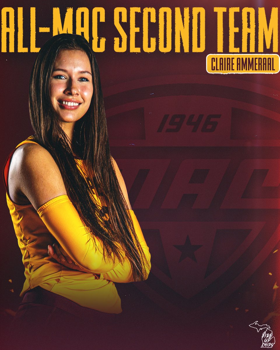 CMUVolleyball's tweet photo. Post-season awards 😤‼️

Claire Ammeraal earns All-MAC Second Team for the 2023 season!

Full release => https://t.co/Dh6w7hFBiQ

#FireUpChips🔥⬆️🏐 https://t.co/j7Lie6W7SR