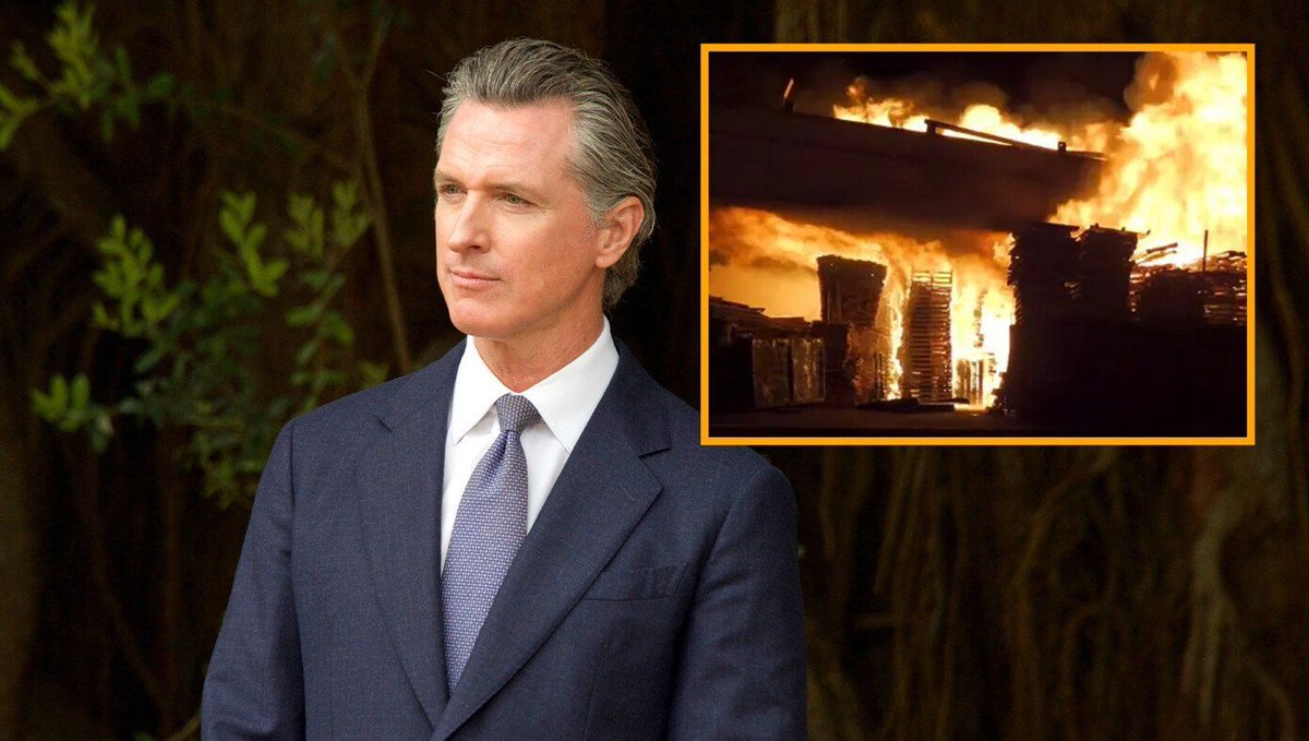 TheBabylonBee's tweet photo. Newsom Hatches Plan To Burn All The Freeways Down So No More People Can Leave California https://t.co/Kzf3sboo9m https://t.co/MYbsBYkcs1