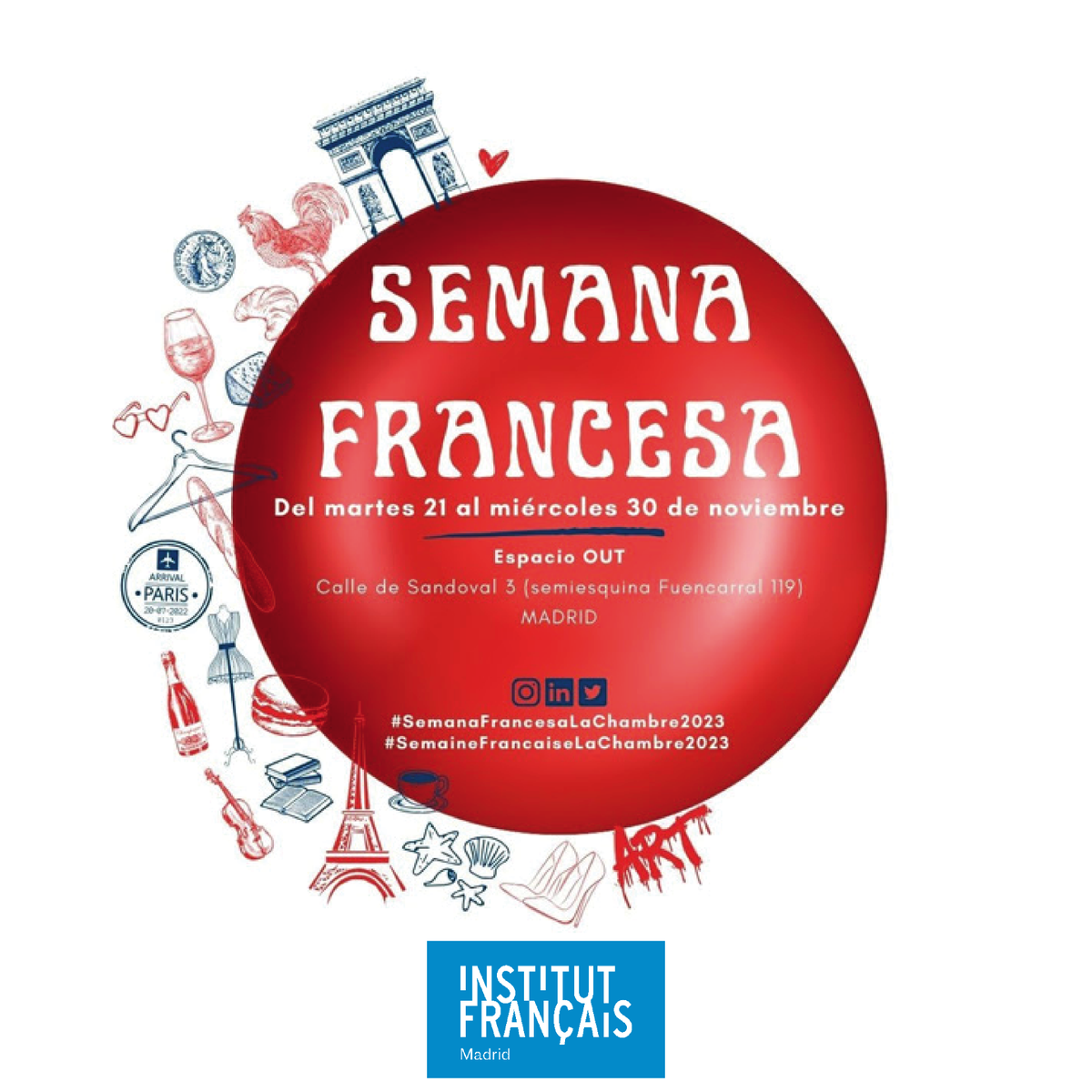 Te invitamos a la Primera edición de la Semana Francesa 🇫🇷 organizada por la Cámara de Comercio franco-española

A Madrid, del 21 al 30 de noviembre de 2023.

¡Os esperamos!
swll.to/dUAgcr

#Francia #francés #gastronomía #arte #moda #cultura #reunión #semanafrancesa
