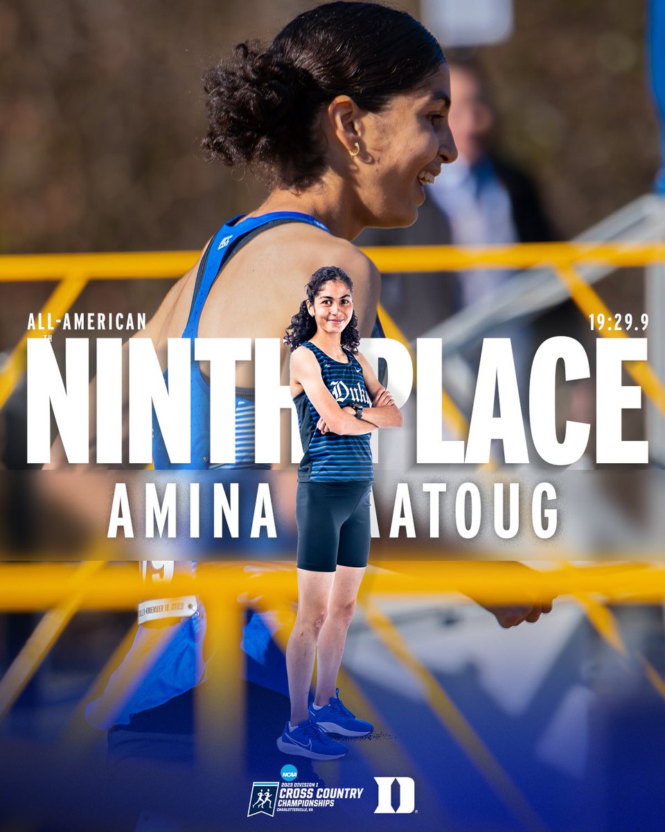 AMINA. MAATOUG.🔵😈🎉

a TOP 10 FINISH
ALL-AMERICAN 
an INCREDIBLE cross country season 
🤩 #NCAAXC

📸 Amanda Beach