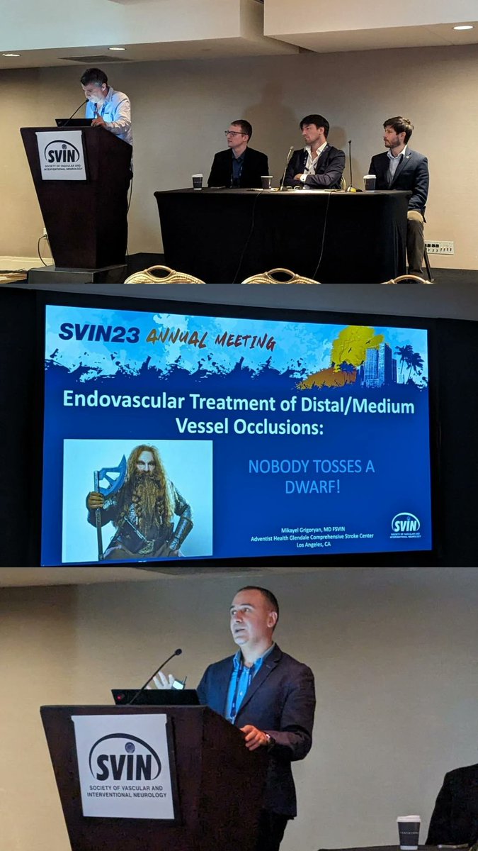 svinsociety's tweet image. 🧠🥊 #SVIN23 Europe Debate! @marcriboj and @SuspectedLVO exchanging views on #MeVO with moderators @rwregen, @Ivobach and Dr. Vlad. 💥

@SVINJournal @MThrombectomy @WomenInNeuroIR @YoungNIR @ESOstroke