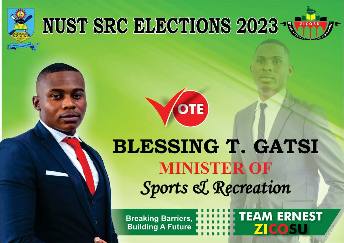 Nust_ZICOSU's tweet photo. Sports &amp; Recreation- B Gatsi &amp; S Tshuma
Clubs &amp; Societies - R. Manhivi &amp; M. Manzini https://t.co/VF9zu4tht5