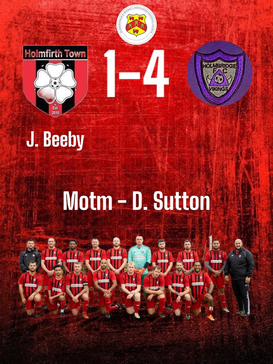 A disappointing loss to @holmbridge_fc res today.
On the plus side a debut goal for Jamie Beeby and a debut Motm for Dylan Sutton. 🔴⚫🔴⚫