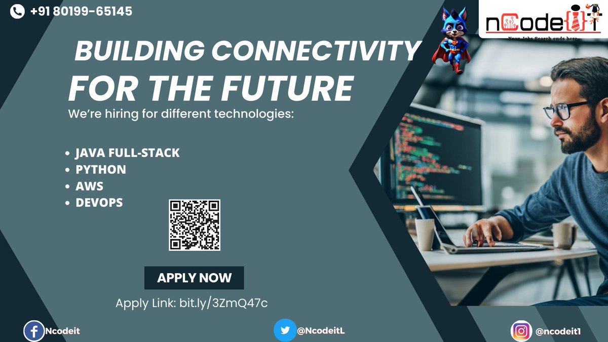 NcodeitL's tweet photo. Building connectivity!

Join our Job-Oriented Program = https://t.co/XJXSs5AeiR 

For more updates, join Telegram Channel: https://t.co/G0ZkYjhYCb 
WhatsApp Group: https://t.co/69xh9neZhg 

#jobtraining #skills #itskills #itstaffing #staffing #jobs #ncodeit https://t.co/lKcr7QPEOa