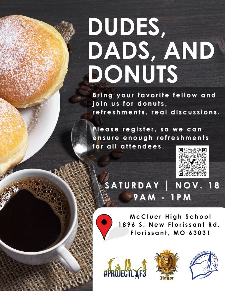 WesleyBell4MO's tweet photo. Mental Health care should not be whispered about, ridiculed or ignored, but embraced and supported in order to uplift our communities. 
So proud to support the "Dudes, Dad's and Donuts" program hosted by @FergFlorSchools https://t.co/MZNrQA96NF