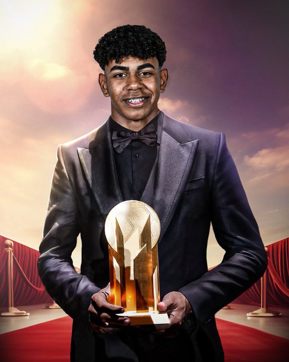 thatbarca's tweet photo. 🚨⭐️ Lamine Yamal wins The Youngest Award at Golden Boy 2023 — it’s special dedicated Award to reward the youngest player ever to be on the podium of the Golden Boy. https://t.co/iULFmQi9xR