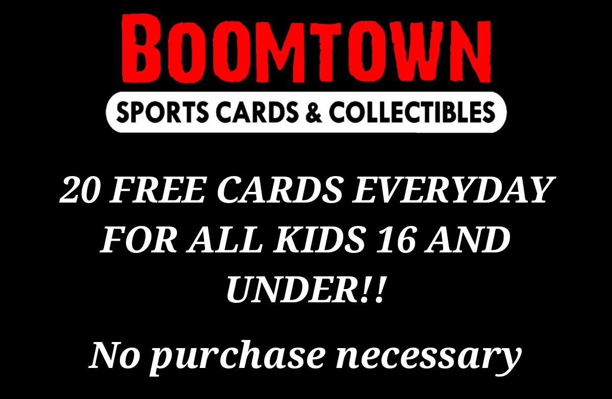 BoomtownCards's tweet photo. We guarantee that Boomtown is the MOST family friendly shop in all of San Antonio!!!!

••20 FREE cards everyday. No purchase necessary.
••FREE PACKS all weekend for the kids.
••FREE snacks and drinks for everyone.
••Plenty of space to sit and relax.
••NOW OPEN SUNDAYS https://t.co/idtUue06qt