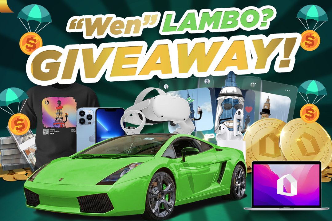 🏎️😱 WE'RE GIVING AWAY A LAMBO!!! 😱🏎️

Hello EstateX Family,

What we are about to do today will be Epic. This will be Huge. This will be History!

This will be to celebrate the up-and-coming EstateX Launch (4th December). But before we drive into that, first reminder, to note