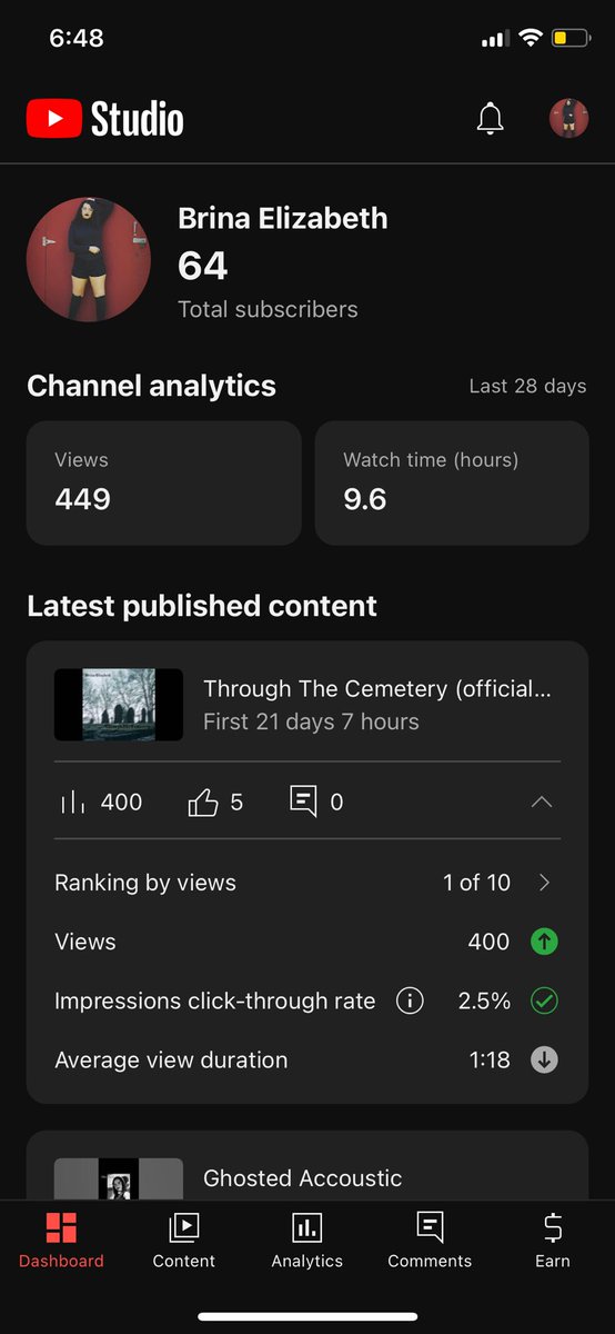 Thank you for 400 views on YouTube for Through The Cemetery #explorepage #singingvideos #music #youtube #musician #singer #songwriter #rock #metal #originalsong #womeninmusic