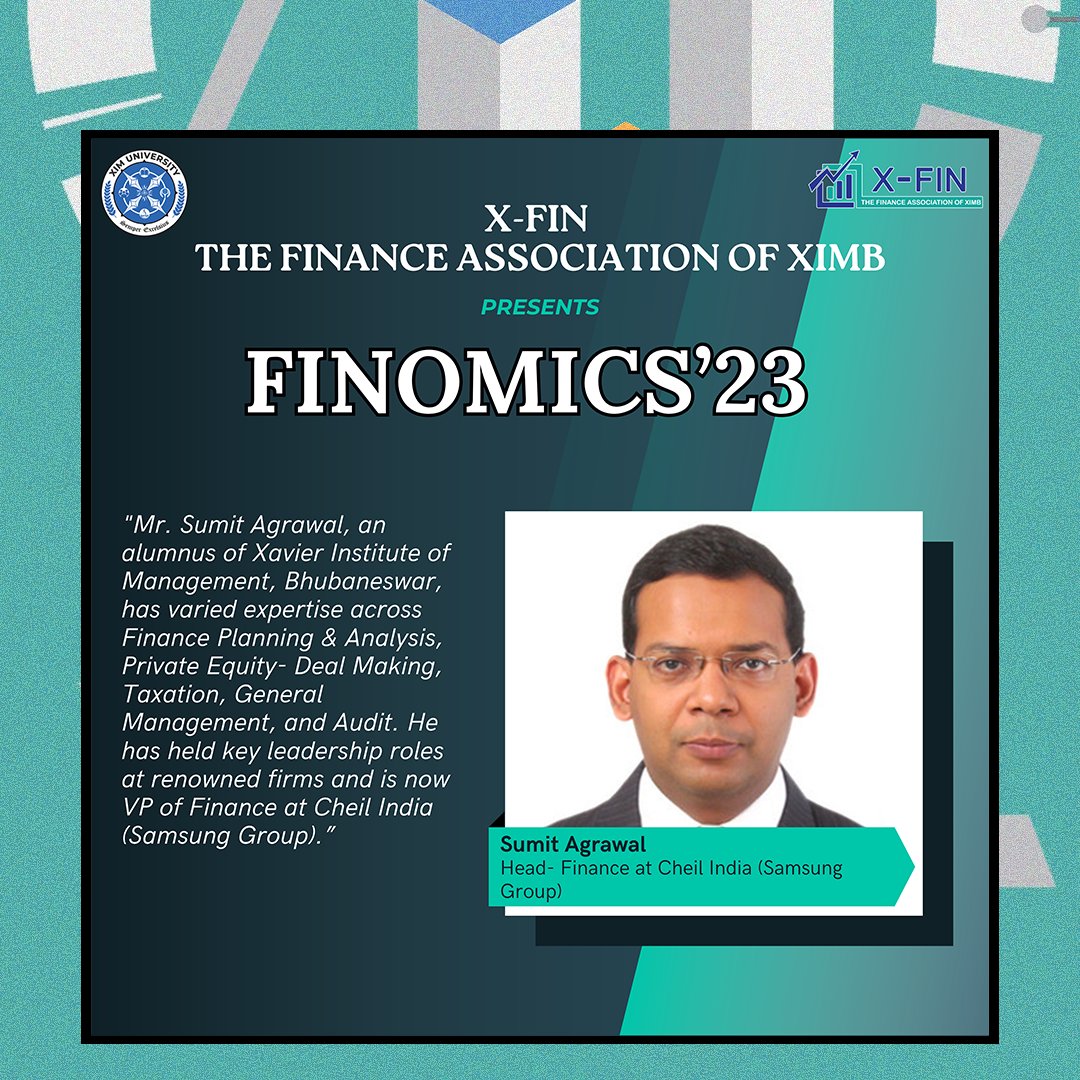 ximb_official's tweet photo. XIM Bhubaneswar is proud to present the speakers for Finomics' 2023: The Annual Business Conclave hosted by X-FIN, The Finance Association of XIM. Rich with experience and knowledge, the speakers are leading the Indian finance sector in their domain.
#XFIN #Finomics #XIM https://t.co/VjA4DgGz30