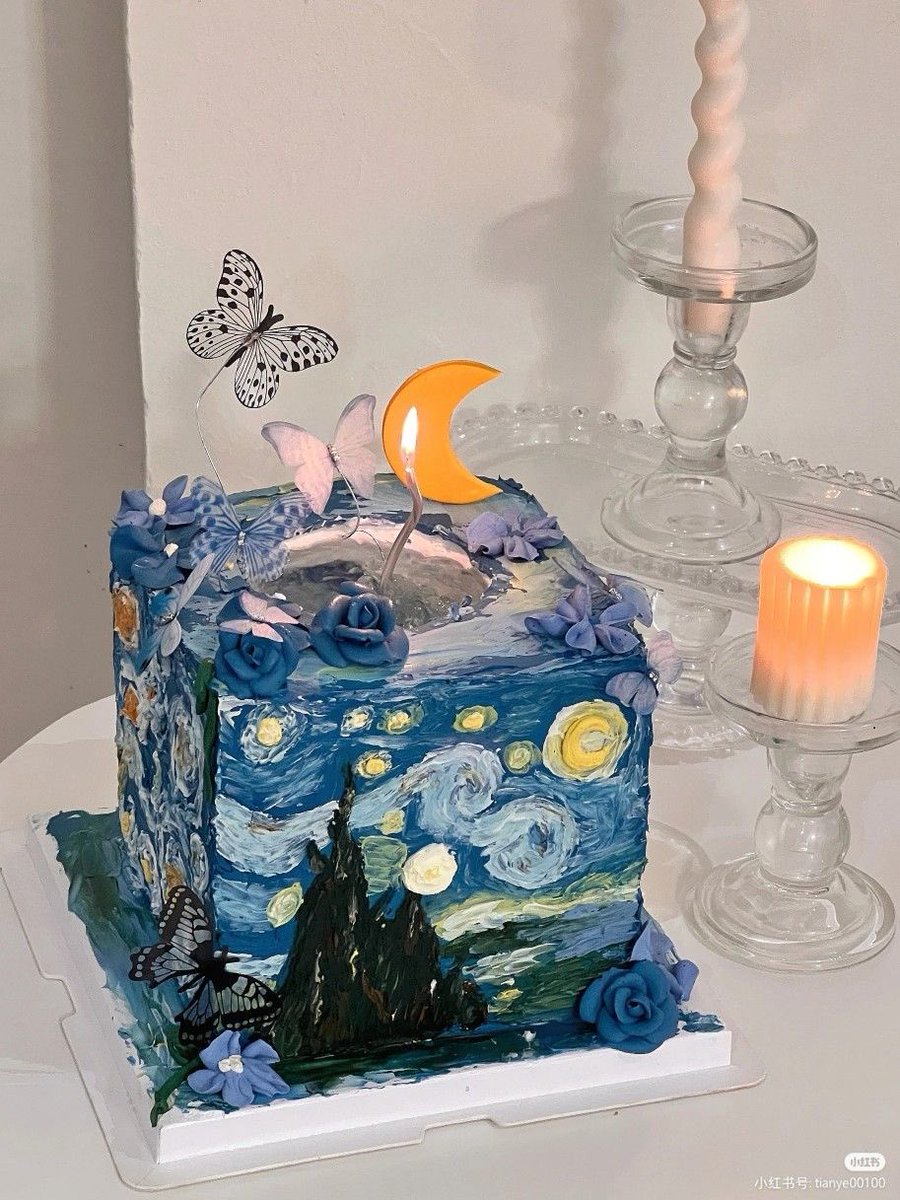 300moods's tweet image. Starry night cake