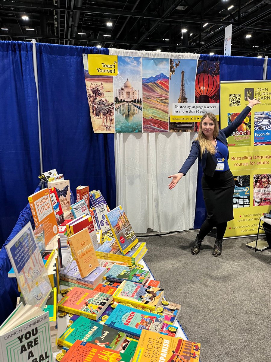 We are at #ACTFL23! Visit us on booth 4226 and browse our range of lovely language books and courses by #TeachYourself, @ChambersWords & @Michel_Thomas! #languagelearning #languages #languageteaching