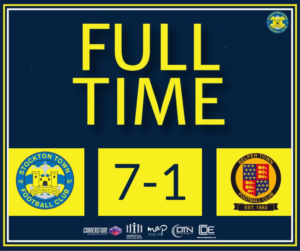 FULL-TIME: Stockton Town 7-1 Belper Town

An emphatic performance to put the Anchors at the top of the table 🤩

#UTA ⚓️