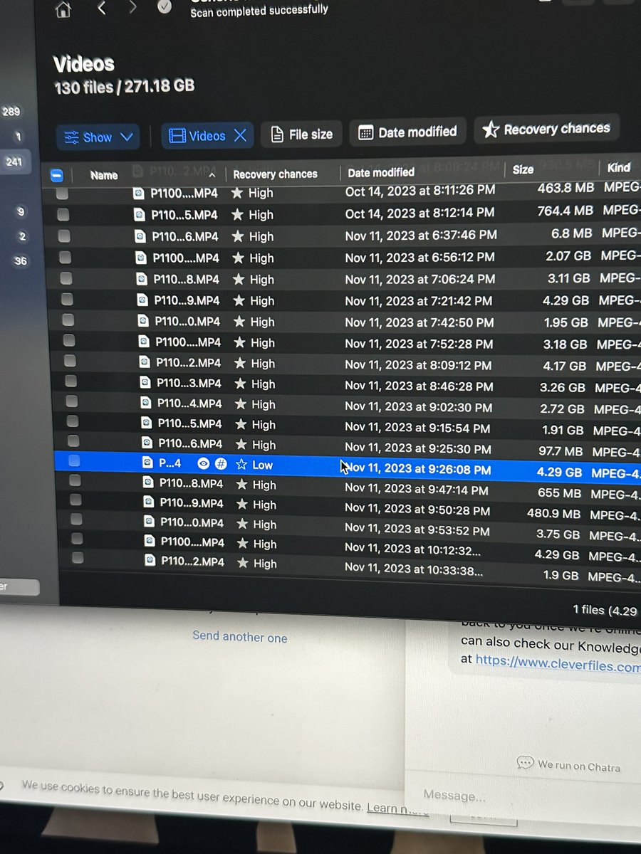 shlumpboy's tweet photo. @Cleverfiles if your basic says low recovery chances for this deleted 4gb vid, is it actually still possible at all to recover? The preview thumbnail won’t play the video, so don’t think I have a shot with your pro version, huh? https://t.co/4C0EDN1r6V