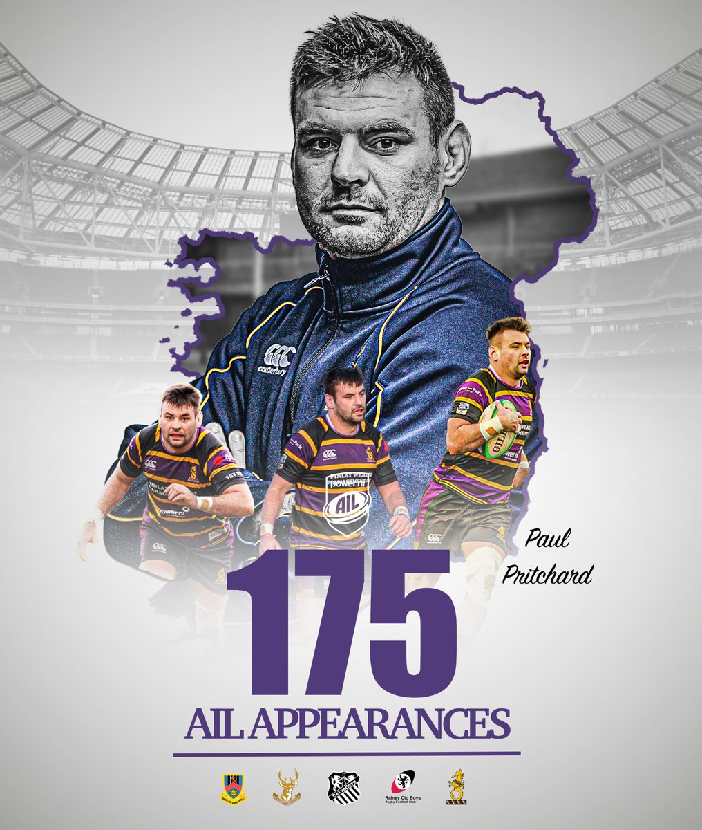 Today marked 1️⃣7️⃣5️⃣ AIL Appearances for Pritch! 

What a servant to AIL Rugby!

🟣⚫️🟡