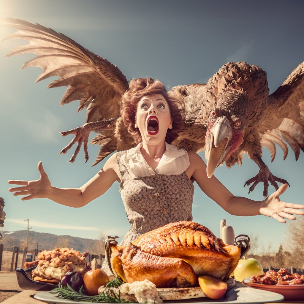 Lady, that's my cousin

Strike a pose 📸

#ThanksgivingDayHorrors #TurkeyDay #turkeydinner #cooking #thanksgiving2023 #ai #AIart #aiartcommunity #Saturday #monster #dinner #funny #Trending #x #TwitterX #funny #meme