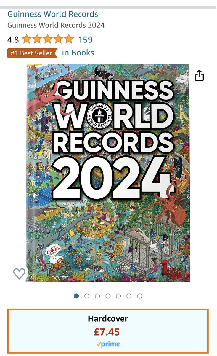craigglenday's tweet photo. Woo, @GWR no.1 in Books! And what a great price!!

Deal: Guinness World Records 2024 https://t.co/rcoLtWbSrW https://t.co/WqTB8TH3Ht
