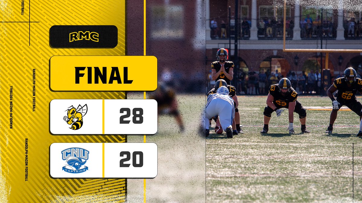In First Round of NCAA Playoffs, <a href="/RMCfootball/">𝗥𝗔𝗡𝗗𝗢𝗟𝗣𝗛-𝗠𝗔𝗖𝗢𝗡 𝗙𝗢𝗢𝗧𝗕𝗔𝗟𝗟</a> downs <a href="/CNUathletics/">CNU Athletics</a> , will now face <a href="/BomberSports/">Ithaca Bombers</a> . #SWARMSZN #d3fb rmcathletics.com/news/2023/11/1…