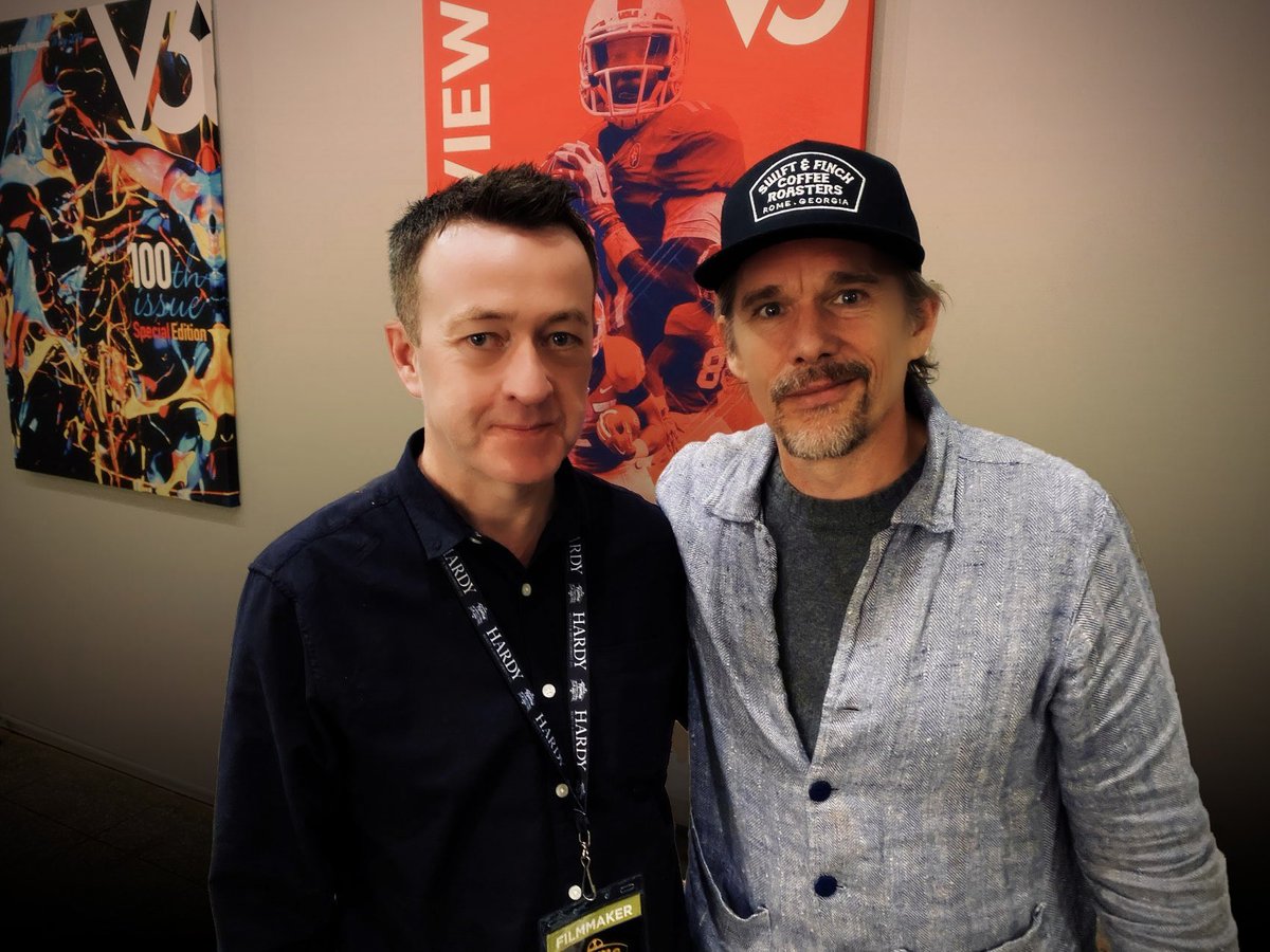 So lovely of Ethan Hawke at <a href="/RomeFilm/">RIFF - The Rome International Film Festival</a> to wish me well for the <a href="/ChairsMovie/">Chairs</a> screening. A true gentleman. #director