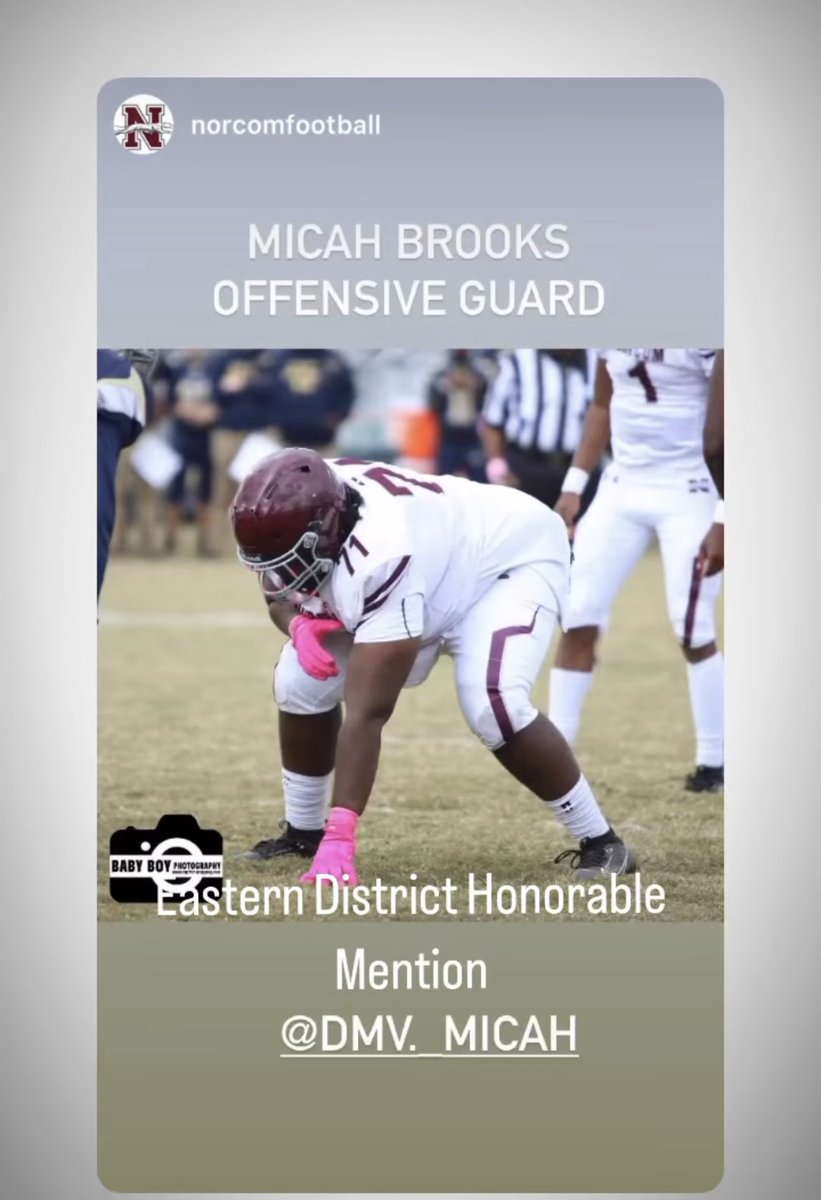 Grateful to be selected for Virginia’s Eastern District Team (Honorable Mention)