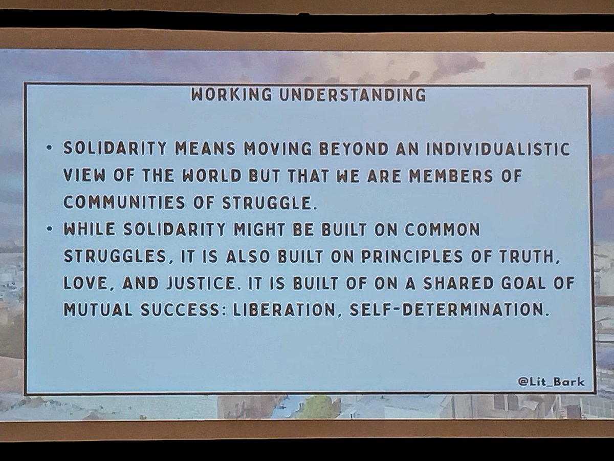 What does solidarity mean? <a href="/Lit_Bark/">Dr. Lois (rhymes with Joyce) Barker 🇬🇩</a> let's us know at #NCTE23