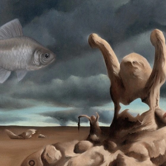 New In: Domination of the Fishes by Mark Sheeky
Part of our 8th Winter Exhibition | Preview: Sat 25th Nov (11am - 5pm) - All welcome!
#8thWinterExhibitionMaccArtLounge #MarkSheeky #Surrealism #Macclesfield #NewExhibition #ContemporaryPainting #Cheshire #MaccArtLounge #ArtistLed