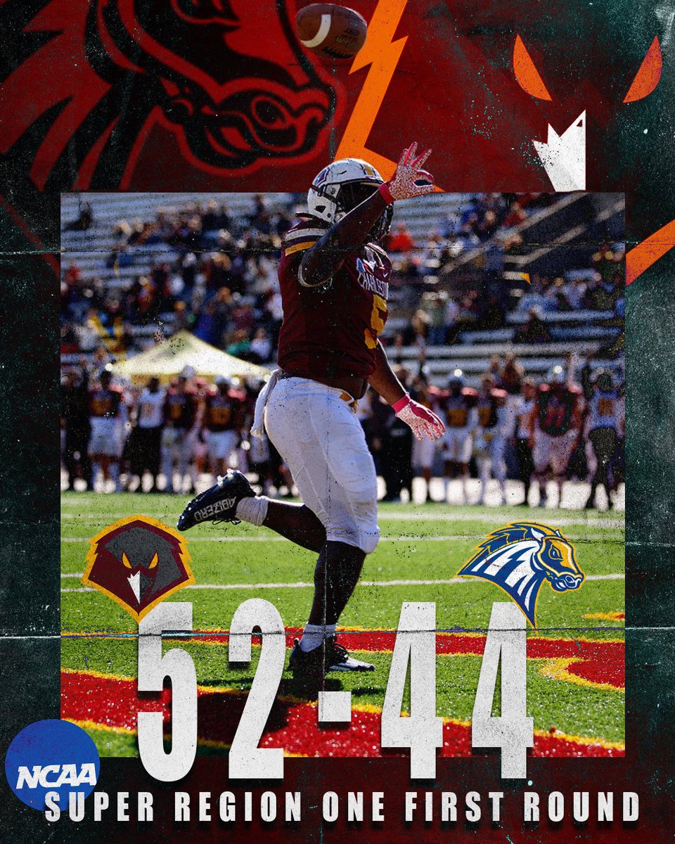 🏈 Charleston advances to the Second Round of the Super Region Playoffs with their FIRST EVER playoff victory 🦅🦅🦅 Chavon Wright with SIX….SIX TOUCHDOWNS in the game ‼️ #WingsUp