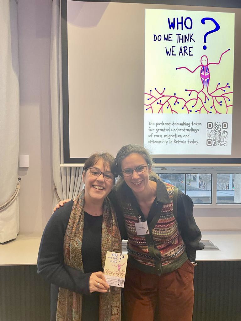 ManuelaBoatca's tweet photo. Taking advantage of the background advertising the newest episode of the @AbtCitizenship podcast to immortalize the happy encounter with @Michaelacbenson at yesterday's inspiring @_migzen_ event, and plotting more joint thinking about #citizenship & #postcoloniality 🤗 https://t.co/Hfb32YQcZt