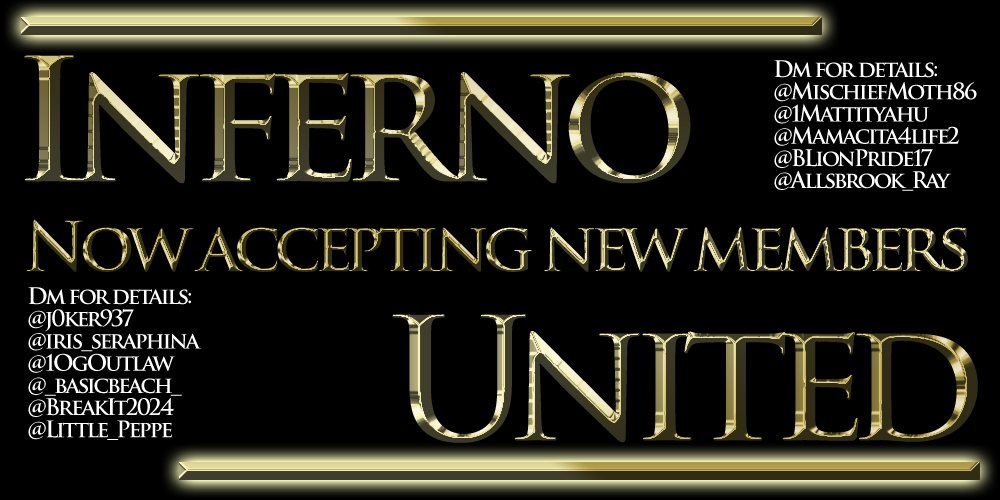 If you decide you would like to try our family, DM me or any of our Admins: @j0ker937 @1OgOutlaw @iris_seraphina @allsbrook_ray @1Mattityahu @_basicbeach_ @Little_Peppe @Blionpride17 @mamacita4life2 @BreakIt2024 @MischiefMoth86 We're also partnered with Rangers Veterans and LEO…