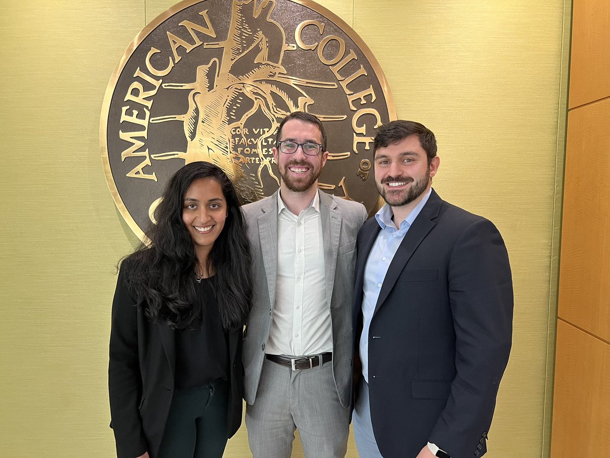 Congratulations to UVA fellows @Nick_Ashur @SamiIbrahimMD @NHosadurg for winning the Virginia state jeopardy championship at MACCS! They will be representing the state at ACC24 in Atlanta @ACCVirginia @CardioUva @UVACardsFellows