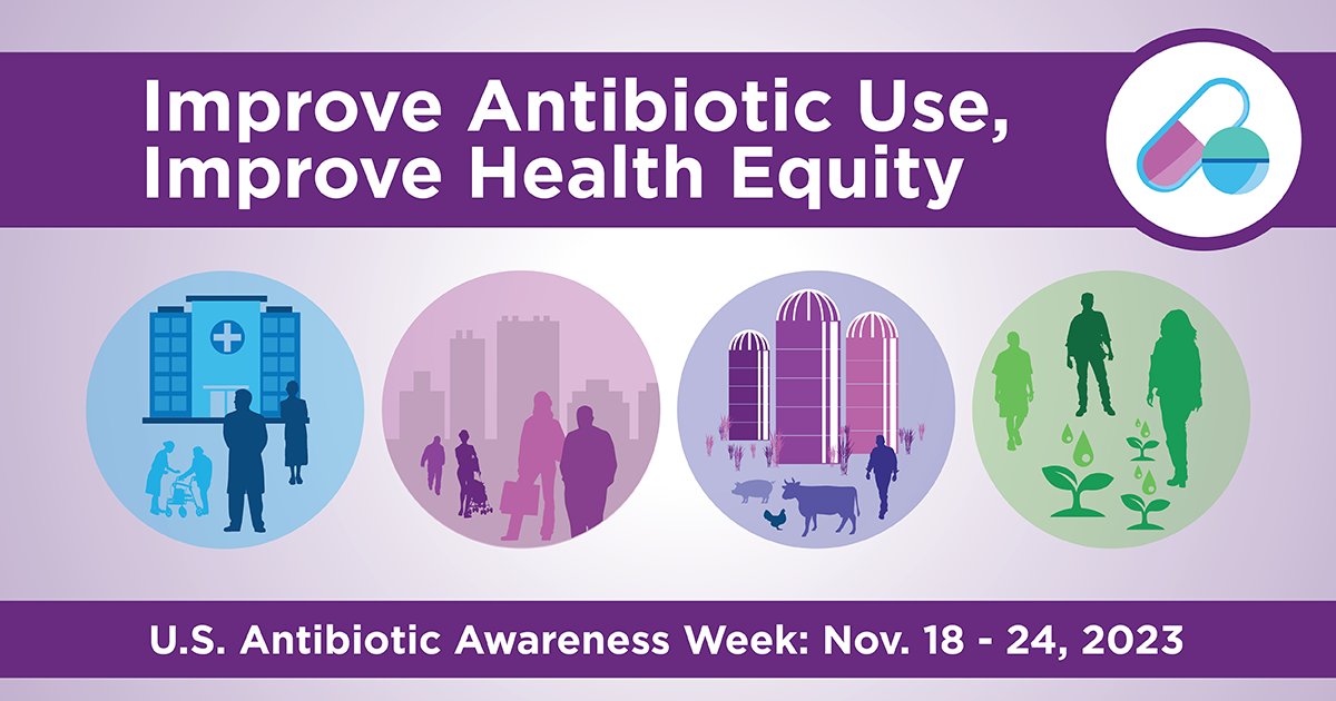 Join U.S. Antibiotic Awareness Week Nov. 18-24. Show support & wear purple. Do your best to stay healthy & keep others healthy. Stopping infections from happening in the first place helps reduce #antibiotic use & fights #AntimicrobialResistance. bit.ly/3ZCDi4k #USAAW23