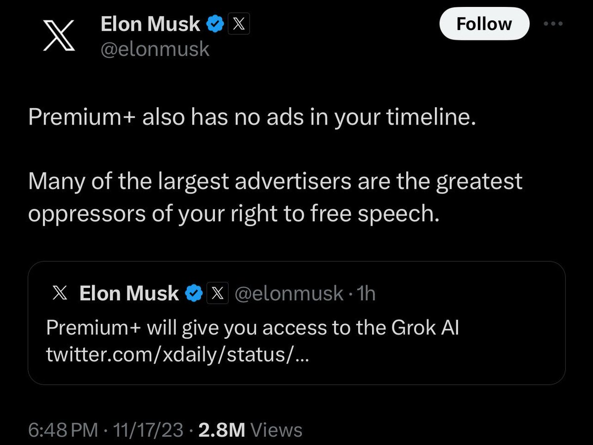 Musk at the Scarface endgame cocaine desk, bellowing at advertisers “I’ll bury you cock-a-roaches.”