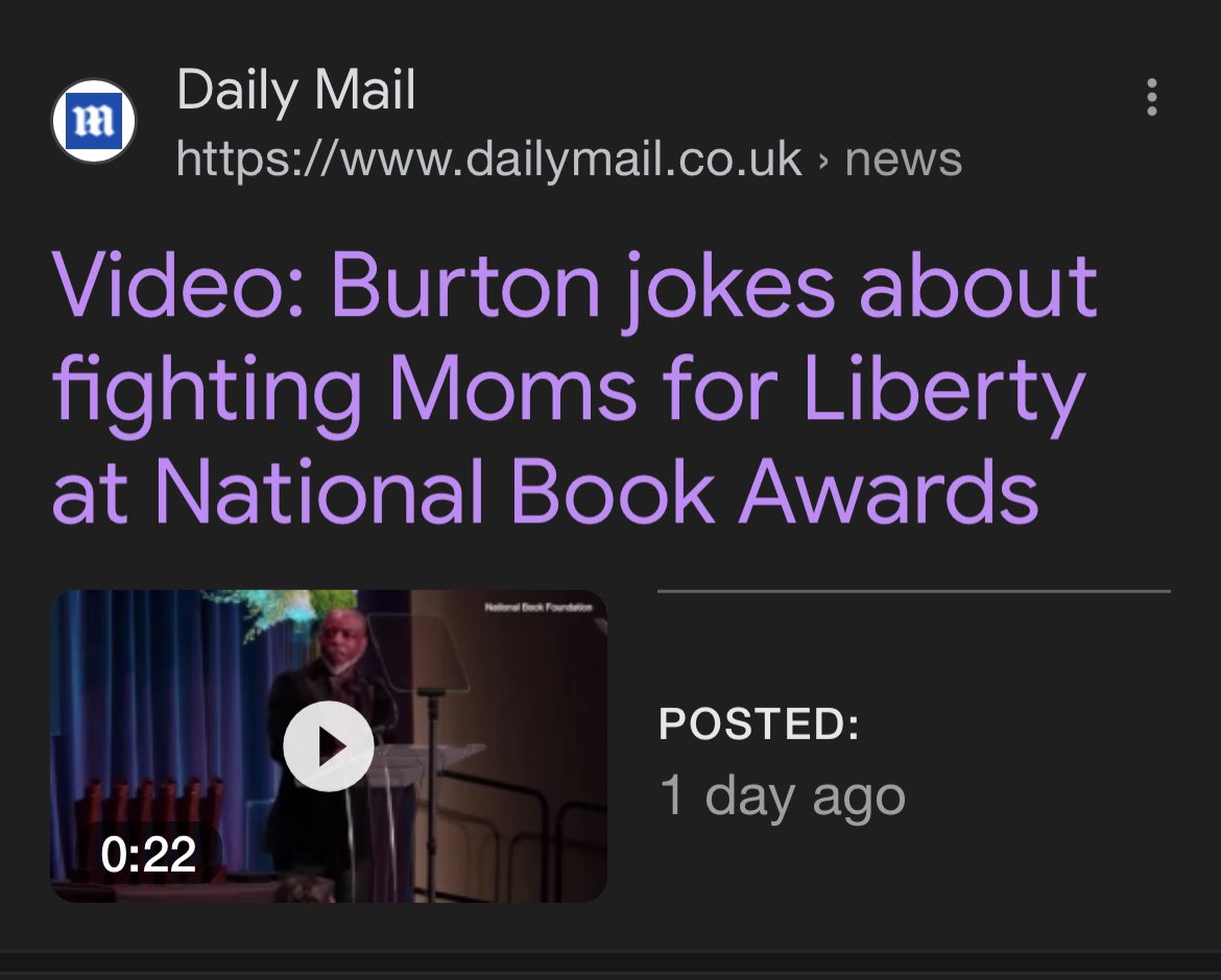 Why are some so keen for other people’s children to be exposed to sexually explicit books?

Even violently threatening protective mothers @Moms4Liberty 

With media framing it as a “joke”

Violence against women is never a joke

#NBAwards 
#LeaveOurKidsAlone