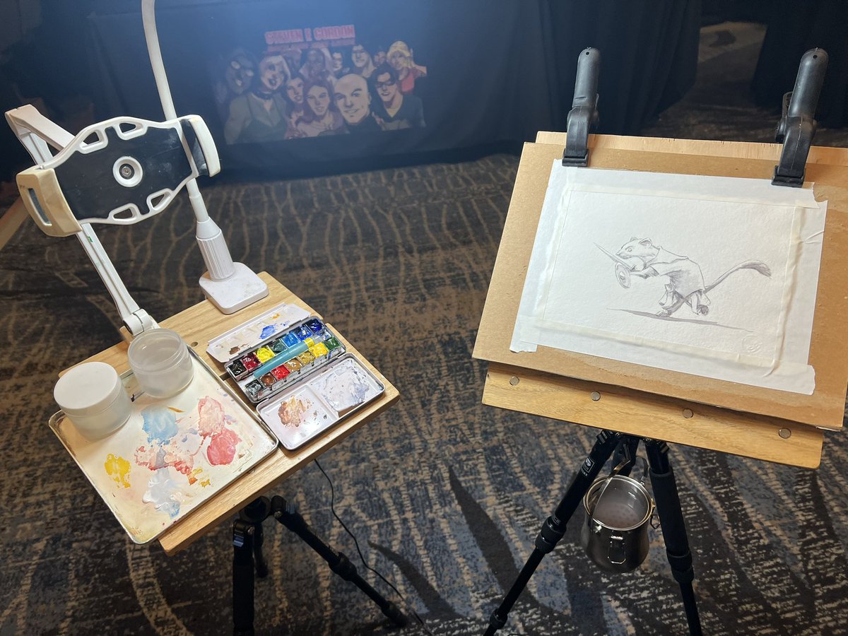 Annnnnd another! Weasel swordsman. #weasel #knight #swordsman #watercolor #fantasyart #animalart #whimsy @ctnexpo