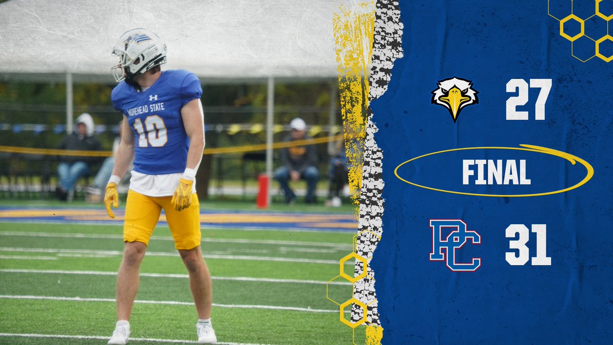 MSUEagles's tweet photo. .@MSUEaglesFB blocked a punt for a TD, had a pick 6 among 2 INTs and blocked a field goal. But the Eagles ultimately fell to Presbyterian in the 2023 season finale Saturday.

Wide receiver Kyle Daly posted his 3rd 100-yard game with 139. 

Story: https://t.co/cBI3K3RzX6 https://t.co/QJ0agOpdHS