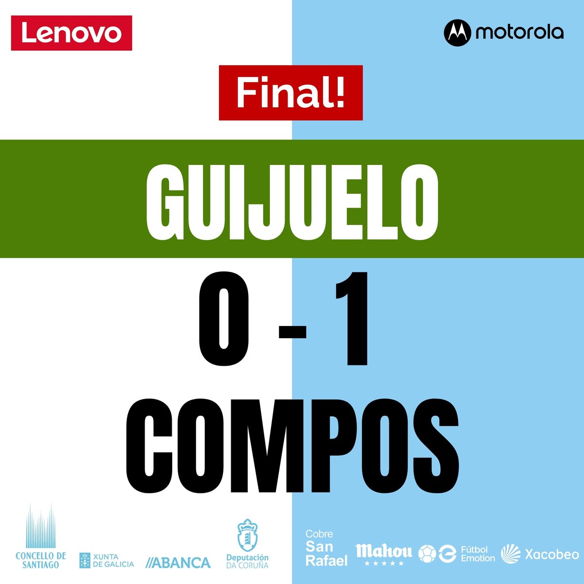 SD_Compostela's tweet photo. 💪 FINAAAAAAAAAAAAAAL

@clubdepguijuelo 
0⃣-1⃣
COMPOS 🩵🤍
⚽️ MANU BARREIRO

🙌 TRES PUNTOS DE OURO PARA OS NOSOS!!! UN TRIUNFO MOI IMPORTANTE CONTRA UN DURO RIVAL!!!

👏 DALLE COMPOS!!!

#GuijueloCompos https://t.co/t0ogHEwa3n