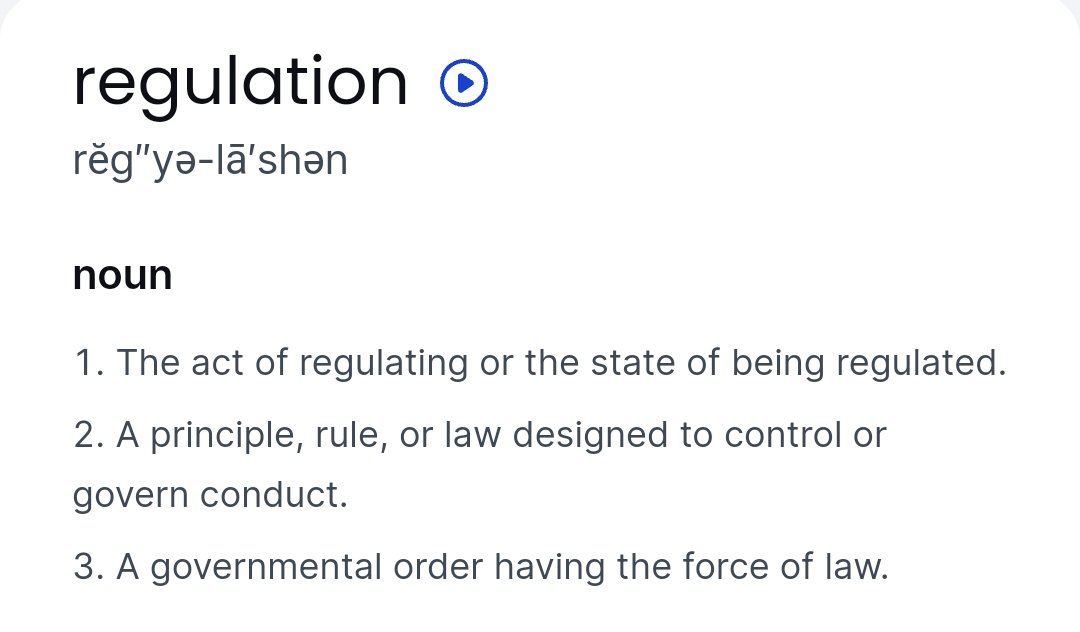 "Decentralized Finance" #DeFi means WITHOUT a central governing body such as a Government or large institution...

"Regulation" means government control

You can't support decentralization in crypto if you support crypto regulations. They are opposite. 

$DRIP $PLS $HEX