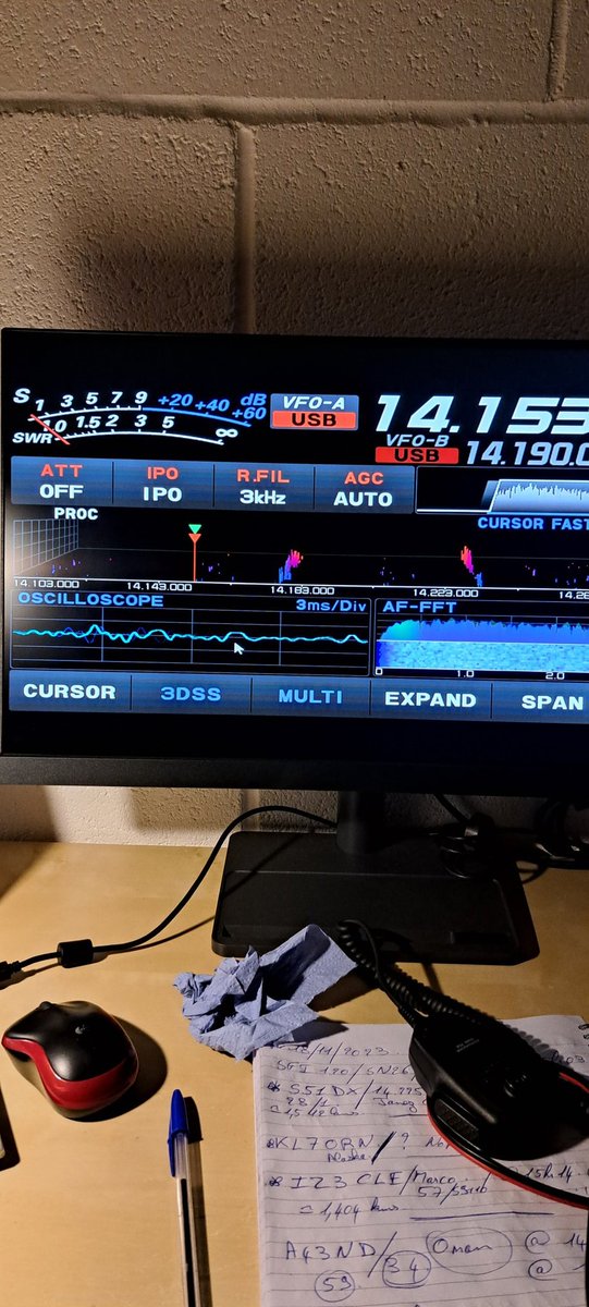 M7BPR's tweet photo. 34 signal report with #A43ND. Not bad with a tilted endfed on 20m at 17.45 UTC.... when the propagation is disappearing.
😁 https://t.co/7SOdmFOGwC