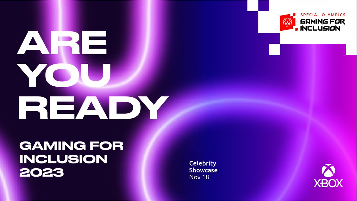 XBOX's tweet photo. The final round of the 2023 Gaming for Inclusion tournament, a special partnership with @SpecialOlympics, is here! 

Tune in to the Xbox Twitch to watch: https://t.co/DdfK9w86H6 https://t.co/hgUGV69TxM